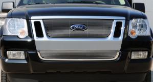2006-2010 Ford Explorer Sport Trac T-Rex Billet Grille Overlay/Bolt On With Logo Cut Out