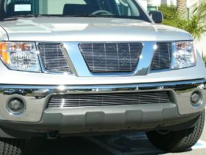 2005-2008 Nissan Frontier, 2005-2008 Nissan Pathfinder T-Rex Billet Grille Overlay/Bolt On - 3 Piece - No Logo Opening (19, 16, 16 Bars)