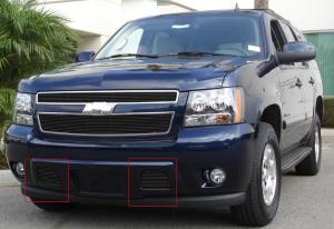 2007-2012 Chevrolet Suburban, 2007-2012 Chevrolet Tahoe T-Rex Bumper Billet Grille - Remove Tow Hooks - All Black (11 Bars)