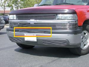 1999-2002 Chevrolet Silverado T-Rex Bumper Billet Grille Top Pad Insert - 1 Piece (3 Bars)