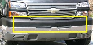 2003-2006 Chevrolet Silverado T-Rex Bumper Billet Grille Top Pad Insert (3 Bars)