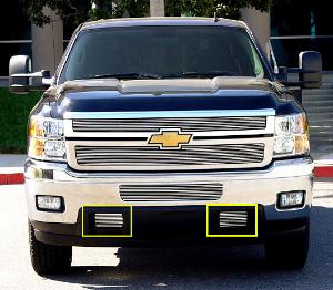 2011-2012 Chevrolet Silverado Heavy Duty T-Rex Bumper Tow Hook Billet Grilles