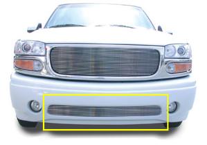 2001-2005 GMC Sierra C3, 2001-2006 GMC Yukon Denali T-Rex Bumper Billet Grille Insert - Denali (Tow Hooks Must Be Removed, 9 Bars)