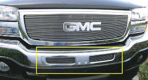 2003-2006 GMC Sierra T-Rex Bumper Billet Grille Insert - Top Bumper Openings - 2 Piece Look (5 Bars)