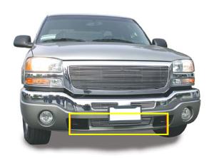 2003-2006 GMC Sierra T-Rex Bumper/Airdam Billet Grille Insert - Between Tow Hooks (6 Bars)