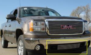  2007-2012 GMC Sierra;; 2007-2011 GMC Sierra Denali;; 2007-2012 GMC Sierra Heavy Duty T-Rex Bumper Billet Grille Insert (Lower Air Dam Between Tow Hooks)