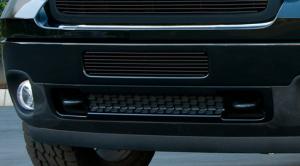 2011-2012 GMC Sierra Heavy Duty T-Rex Bumper Billet Grille - Top Steel Bumper Opening - All Black