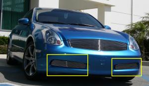 2003-2007 Infiniti G-35 Coupe (Except Road Sensing Cruise) T-Rex Bumper Billet Grille Insert - 2 Piece (Except Road Sensing Cruise)