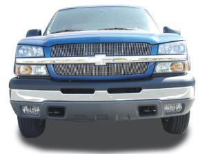 2003-2005 Chevrolet Silverado T-Rex Vertical Billet Grille Overlay/Bolt - 2 Piece (65 & 63 Bars)