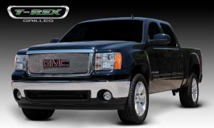 2007-2012 GMC Sierra T-Rex Sport Series Formed Mesh Grille - Stainless Steel - Triple Chrome Plated With Logo Opening