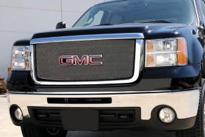 2007-2010 GMC Sierra Heavy Duty T-Rex Sport Series Formed Mesh Grille - Stainless Steel - Triple Chrome Plated With Logo Opening