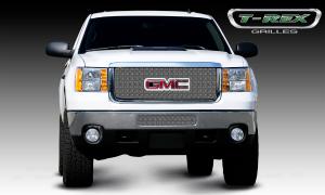 2011-2012 GMC Sierra Heavy Duty T-Rex Sport Series Formed Mesh Grille - Stainless Steel - Triple Chrome Plated With Logo Opening