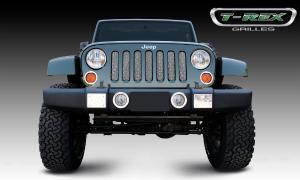 2007-2012 Jeep Wrangler T-Rex Sport Series Formed Mesh Grille - Stainless Steel - Triple Chrome Plated