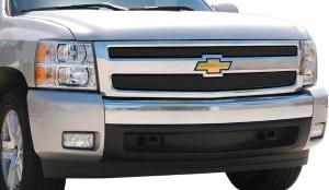 2007-2012 Chevrolet Silverado T-Rex Sport Series Formed Mesh Grille - All Black Powdercoat - 2 Piece