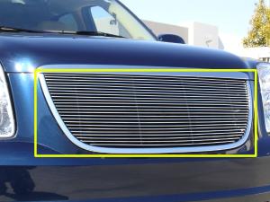 2007-2012 GMC Yukon T-Rex Grille Assembly - Aftermarket Chrome Shell With Billet (21171) Installed