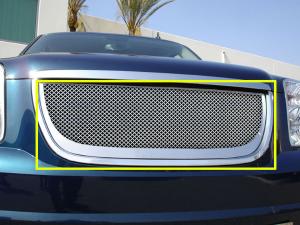 2007-2012 GMC Yukon T-Rex Grille Assembly - Aftermarket Chrome Shell With Mesh Installed (54171) 