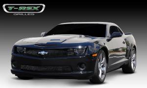 2010-2012 Chevrolet Camaro T-Rex Upper Class Mesh Grille - All Black With Formed Mesh & No Center Bar With Signal And OE Logo Openings