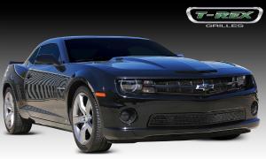 2010-2012 Chevrolet Camaro T-Rex Upper Class Mesh Grille - All Black With Center Bar & Formed Mesh With Signal And OE Logo Openings