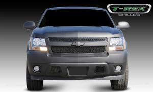 2007-2012 Chevrolet Suburban, 2007-2012 Chevrolet Avalanche, 2007-2012 Chevrolet Tahoe T-Rex Upper Class Mesh Grille - All Black - 2 Piece Style 