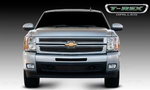 2007-2012 Chevrolet Silverado T-Rex Upper Class Mesh Grille - All Black - 2 Piece Style 