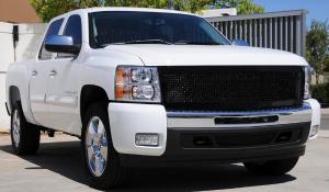 2007-2012 Chevrolet Silverado T-Rex Upper Class Mesh Grille - All Black - 1 Piece Style (Replaces OE Grille, UPS OS3)