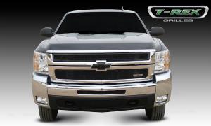 2007-2010 Chevrolet Silverado Heavy Duty T-Rex Upper Class Mesh Grille - All Black - 2 Piece Style 