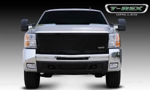 2007-2010 Chevrolet Silverado Heavy Duty T-Rex Upper Class Mesh Grille - All Black - 1 Piece Style (Replaces OE Grille, UPS OS3)