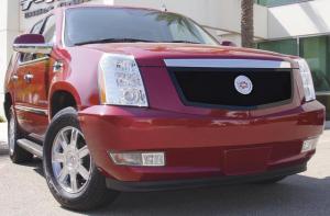 2007-2012 Cadillac Escalade, EXT, ESV T-Rex Upper Class Mesh Grille - Full Opening Design - All Black - Formed Mesh With Recessed Logo Area