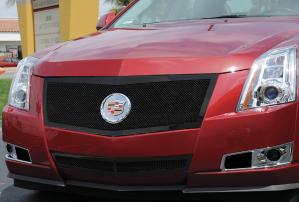 2008-2012 Cadillac CTS T-Rex Upper Class Mesh Grille - All Black - Formed Mesh With Recessed Logo Area