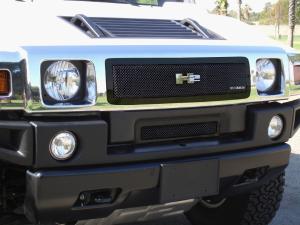 2003-2007 Hummer H2 T-Rex Upper Class Mesh Grille - All Black - Custom Full Center Opening 