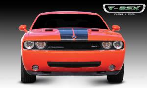 2009-2012 Dodge Challenger T-Rex Upper Class Mesh Grille - Full Opening - All Black With Formed Mesh Center