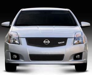 2008-2012 Nissan Sentra 2.0 SR;;SE-R Fits Vehicles With Sport Grille And Sport Fascia T-Rex Upper Class Mesh Grille With Logo Plate - All Black (Fits Vehicles With Sport Grille And Sport Fascia) 