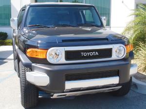 2007-2012 Toyota FJ Cruiser T-Rex Upper Class Mesh Grille - All Black - 2 Piece (Includes Hood Scoop Insert) 