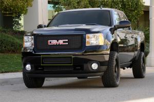 2011-2012 GMC Sierra Heavy Duty T-Rex Upper Class Polished Stainless Bumper Mesh Grille - Top Steel Bumper Opening - All Black (Mesh Only - No Frame)