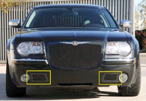 2005-2010 Chrysler 300C Only T-Rex Upper Class Mesh Bumper - 300C Only - All Black With Formed Mesh