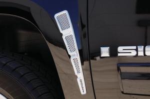 2007-2010 Chevrolet Silverado Heavy Duty T-Rex Fender Vent - Billet Chrome Plated - Silverado & Sierra Models (Vertical Style)