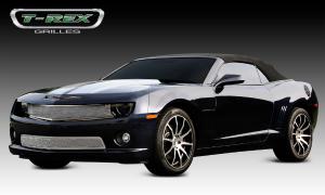 2010-2012 Chevrolet Camaro T-Rex Upper Class Polished Stainless Mesh Grille With Formed Mesh - 1 Piece Custom Design Full Opening - Covers Signals - No Logo Openings (Recommend Bowtie 19027/19027B)