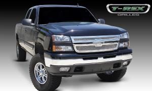 2005-2006 Chevrolet Silverado;;2005-2006 Chevrolet Silverado SS T-Rex Upper Class Polished Stainless Mesh Grille - 2 Piece Style