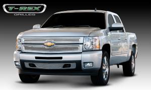 2007-2012 Chevrolet Silverado T-Rex Upper Class Polished Stainless Mesh Grille - 2 Piece Style