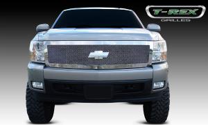 2007-2012 Chevrolet Silverado T-Rex Upper Class Polished Stainless Mesh Grille - 1 Piece Style (Replaces OE Grille, UPS OS3)