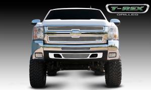 2007-2010 Chevrolet Silverado Heavy Duty T-Rex Upper Class Polished Stainless Mesh Grille - 2 Piece Style