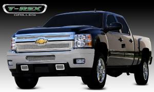 2011-2012 Chevrolet Silverado Heavy Duty T-Rex Upper Class Polished Stainless Mesh Grille - 2 Piece Style