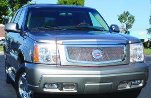 2002-2006 Cadillac Escalade, EXT, ESV T-Rex Upper Class Polished Stainless Mesh Grille With Recessed Logo Area