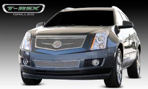 2010-2012 Cadillac SRX T-Rex Upper Class Mesh Grille, Replacement, Full Opening, With Winged OE Logo Plate, Polished