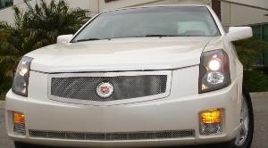 2003-2007 Cadillac CTS T-Rex Upper Class Polished Stainless Mesh Grille With Recessed Logo Area