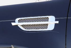 2007-2012 Cadillac Escalade, EXT, ESV T-Rex Side Polished Stainless Steel Vent Mesh Inserts (Includes Black Backing Plates)