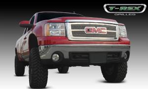 2007-2012 GMC Sierra T-Rex Upper Class Polished Stainless Mesh Grille - Overlay With Logo Opening