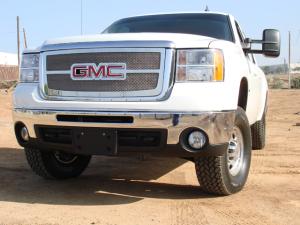 2007-2010 GMC Sierra Heavy Duty T-Rex Upper Class Polished Stainless Mesh Grille - Overlay With Logo Opening