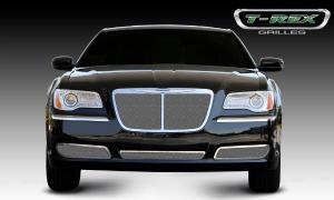 2011-2012 Chrysler 300 T-Rex Upper Class Polished Stainless Mesh Grille - Bentley Style With Center Vertical Bar