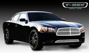 2011-2012 Dodge Charger T-Rex Upper Class Polished Stainless Mesh Grille With Formed Mesh - 4 Piece Look